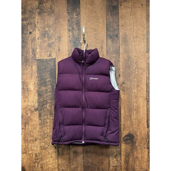 Berghaus Gilet Womens Size UK 14 Purple Down Puffer Vest Outdoor Zipped Pockets - Picture 2 of 6